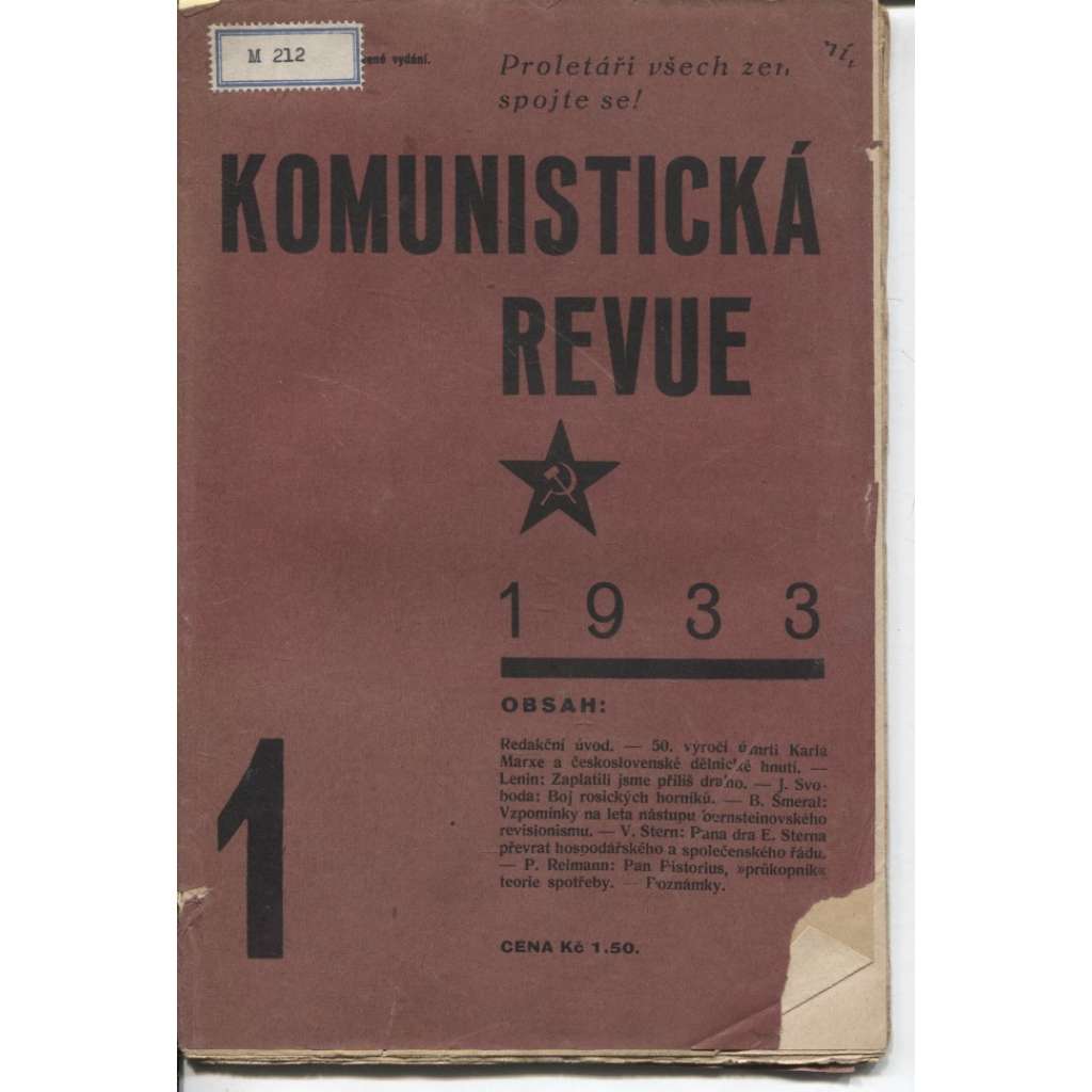 Komunistická revue, ročník VIII., číslo 1/1933 (komunistická literatura)