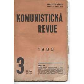 Komunistická revue, ročník VIII., číslo 3/1933 (komunistická literatura)