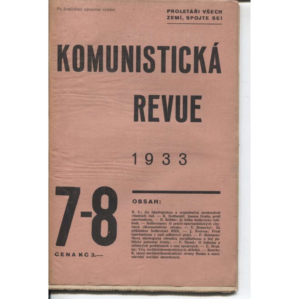 Komunistická revue, ročník VIII., číslo 7-8/1933 (komunistická literatura)