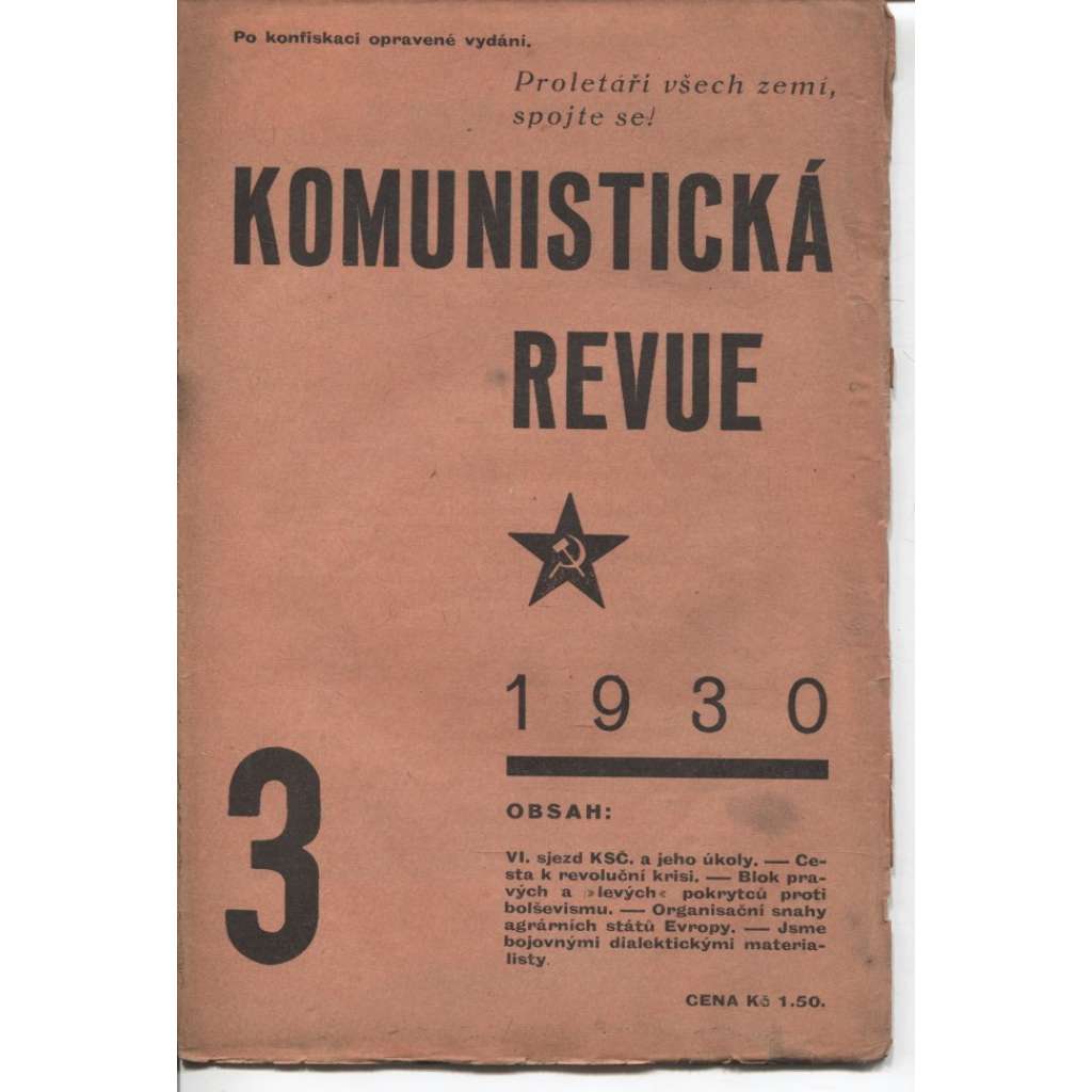 Komunistická revue, ročník VI., číslo 3/1930 (komunistická literatura)