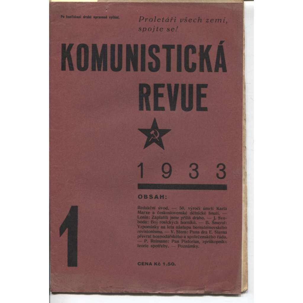 Komunistická revue, ročník VIII., číslo 1/1933 (komunistická literatura)