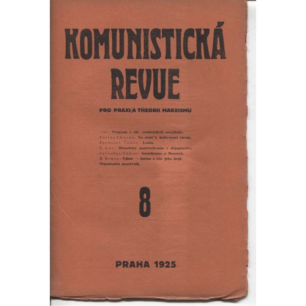 Komunistická revue, ročník II., číslo 8/1925 (komunistická literatura)