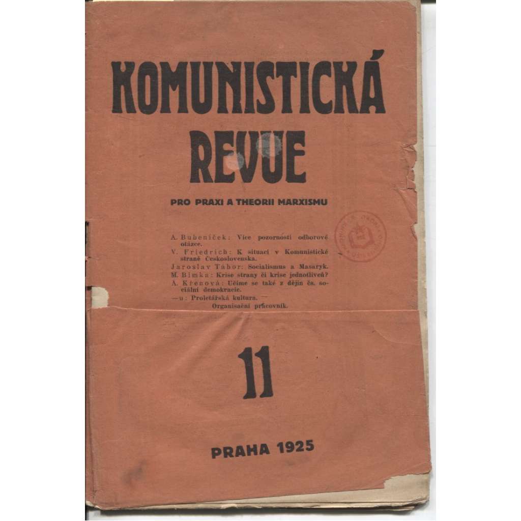 Komunistická revue, ročník II., číslo 11/1925 (komunistická literatura)