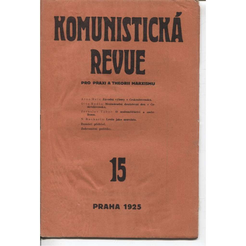 Komunistická revue, ročník II., číslo 15/1925 (komunistická literatura)