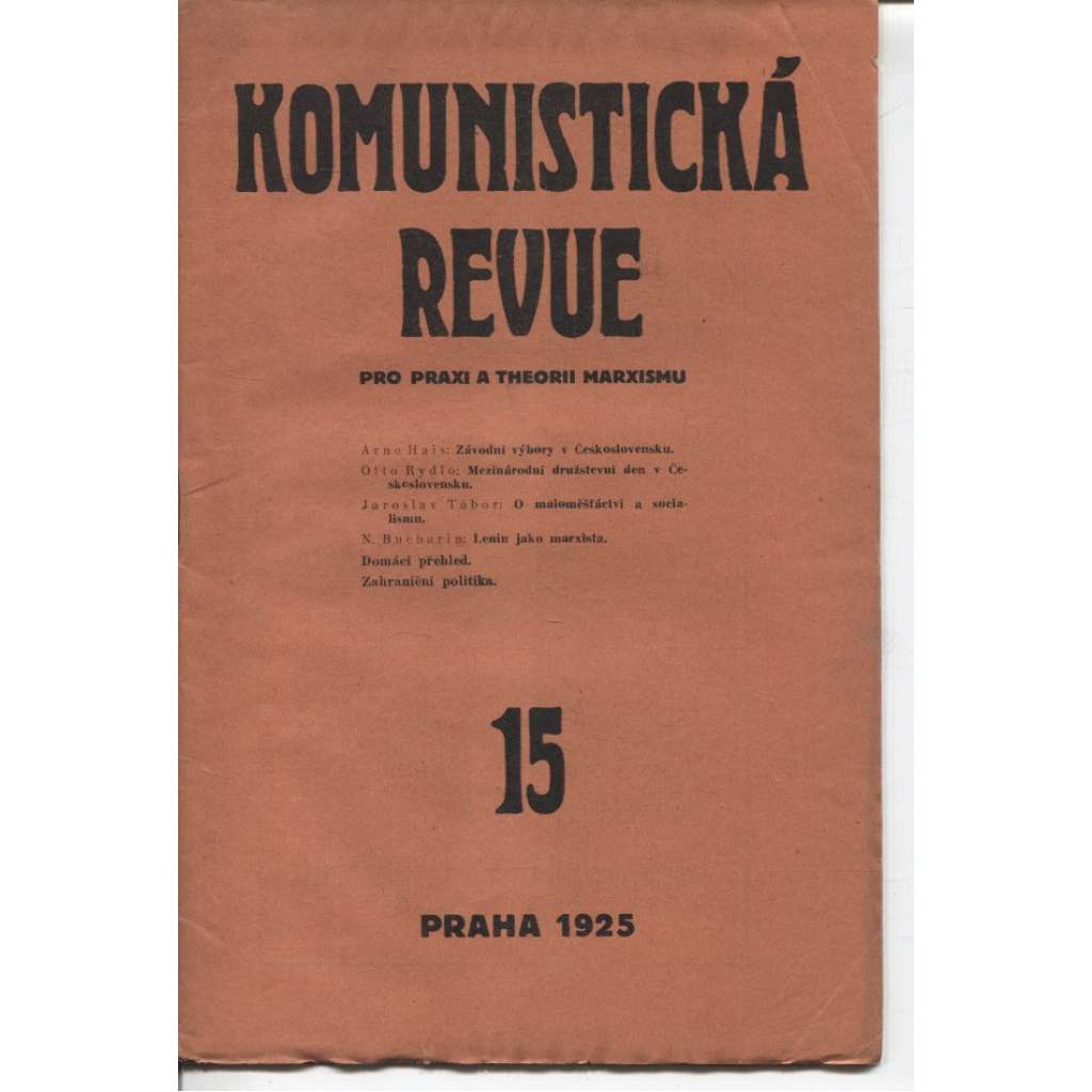 Komunistická revue, ročník II., číslo 15/1925 (komunistická literatura)