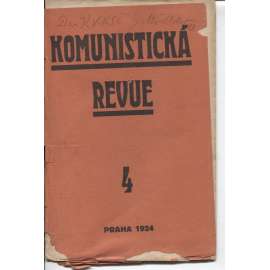 Komunistická revue, ročník I., číslo 4/1924 (komunistická literatura)