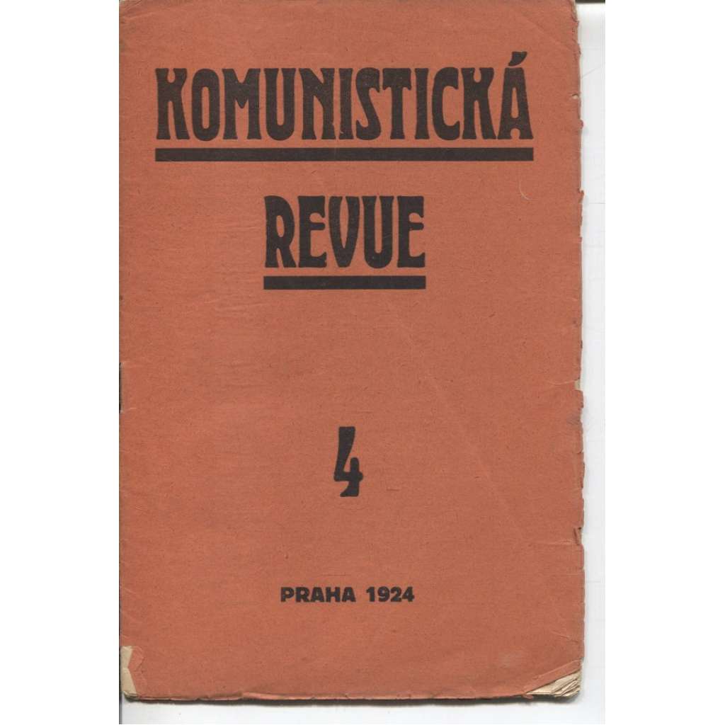 Komunistická revue, ročník I., číslo 4/1924 (komunistická literatura)