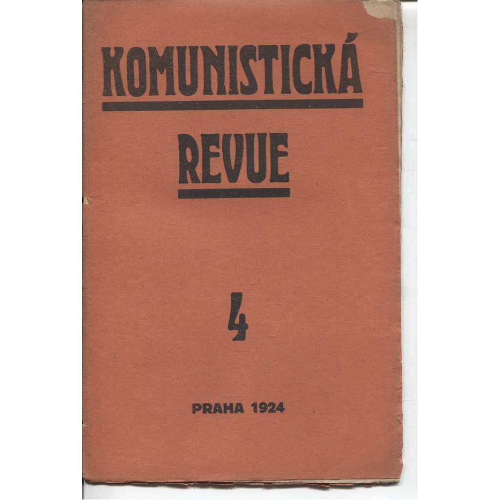 Komunistická revue, ročník I., číslo 4/1924 (komunistická literatura)