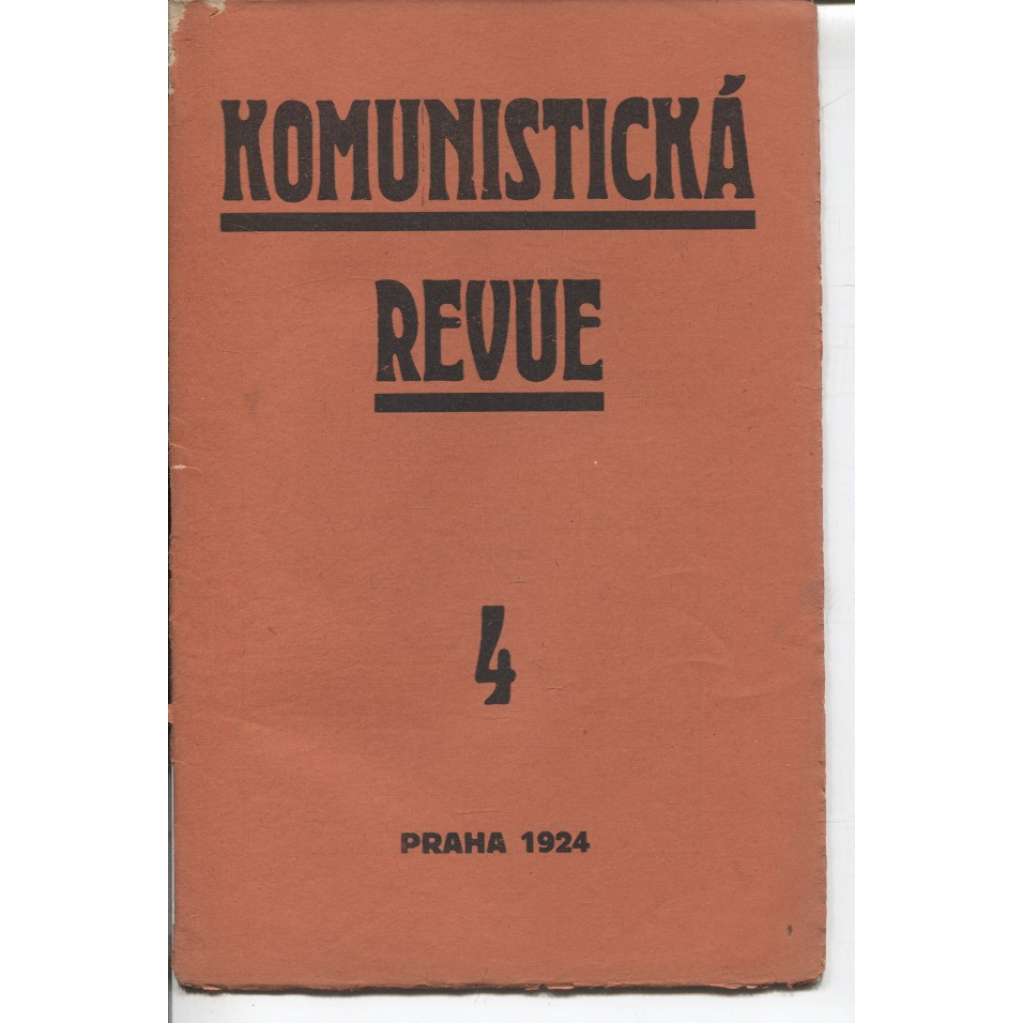 Komunistická revue, ročník I., číslo 4/1924 (komunistická literatura)