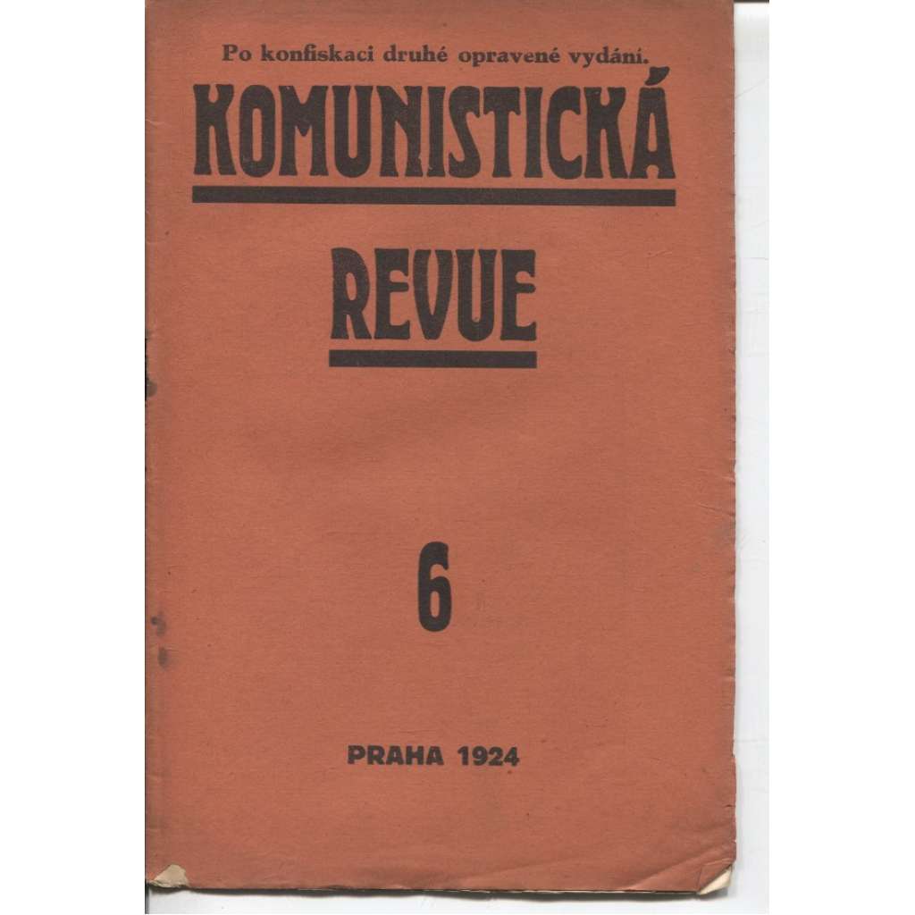 Komunistická revue, ročník I., číslo 6/1924 (komunistická literatura)