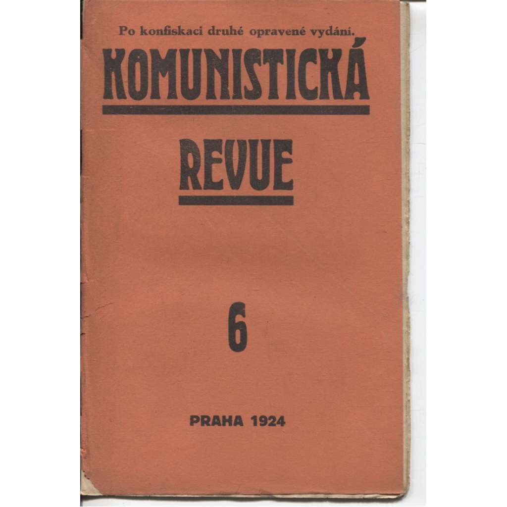 Komunistická revue, ročník I., číslo 6/1924 (komunistická literatura)