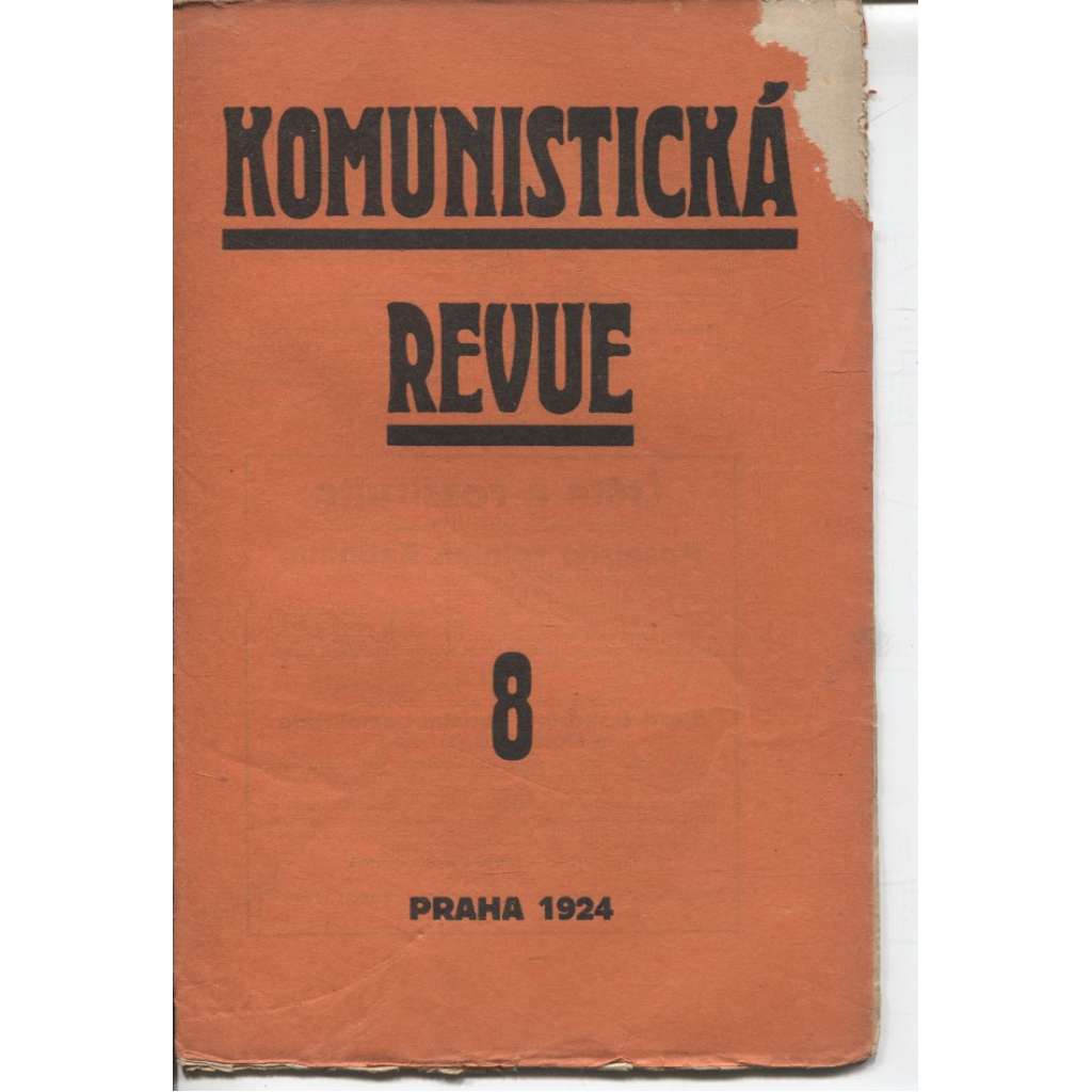 Komunistická revue, ročník I., číslo 8/1924 (komunistická literatura)