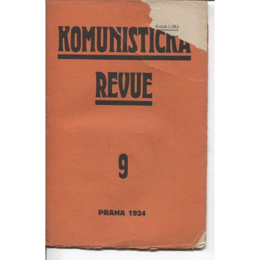 Komunistická revue, ročník I., číslo 9/1924 (komunistická literatura)