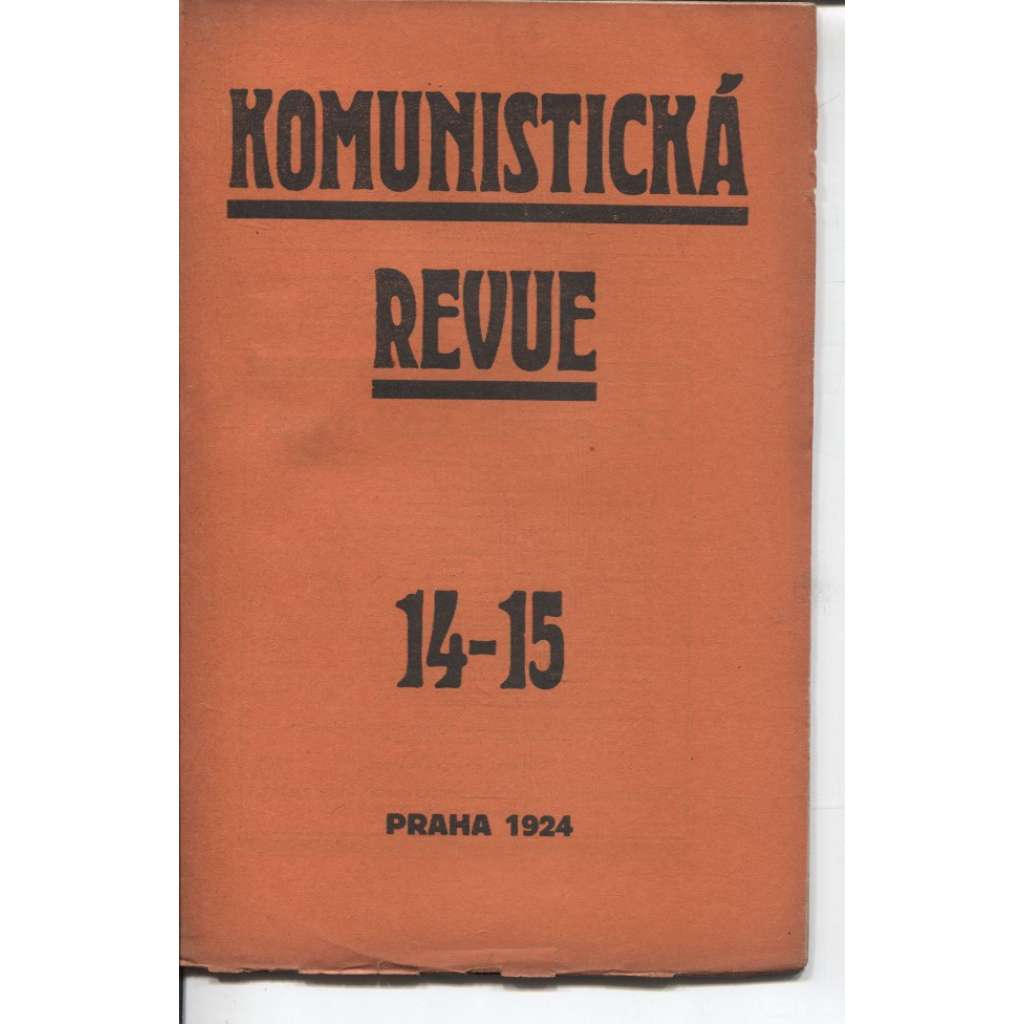 Komunistická revue, ročník I., číslo 14-15/1924 (komunistická literatura)