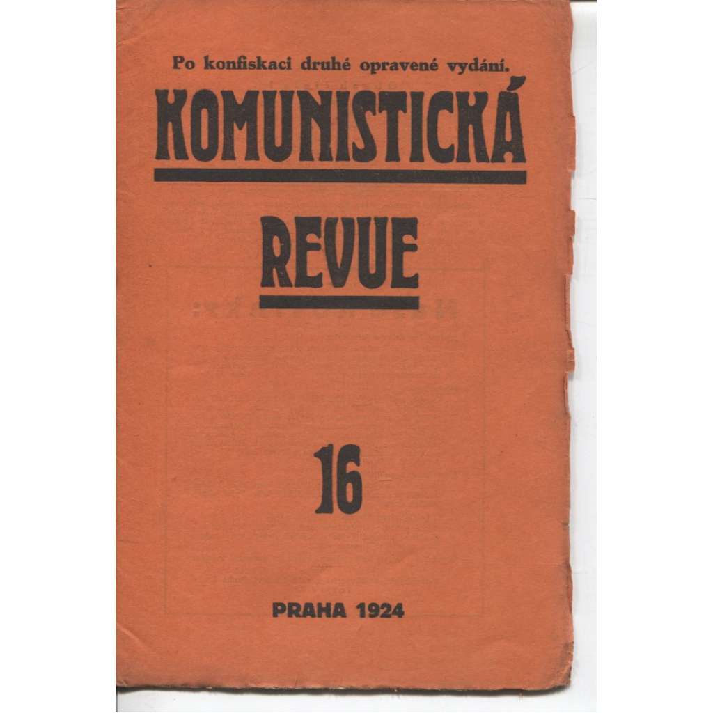 Komunistická revue, ročník I., číslo 16/1924 (komunistická literatura)