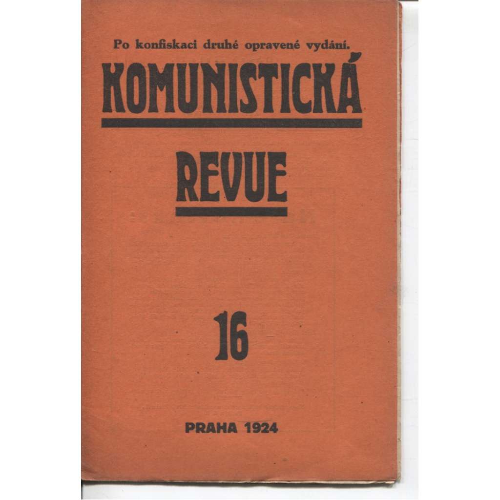 Komunistická revue, ročník I., číslo 16/1924 (komunistická literatura)