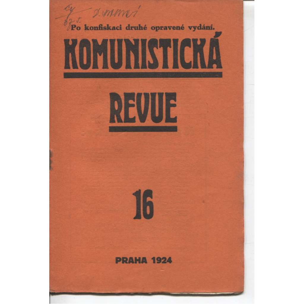 Komunistická revue, ročník I., číslo 16/1924 (komunistická literatura)