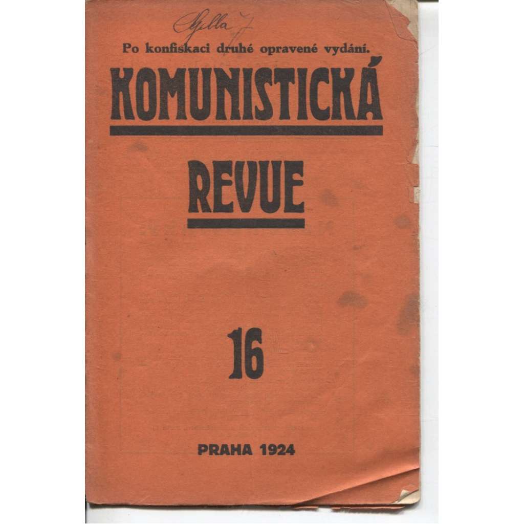 Komunistická revue, ročník I., číslo 16/1924 (komunistická literatura)