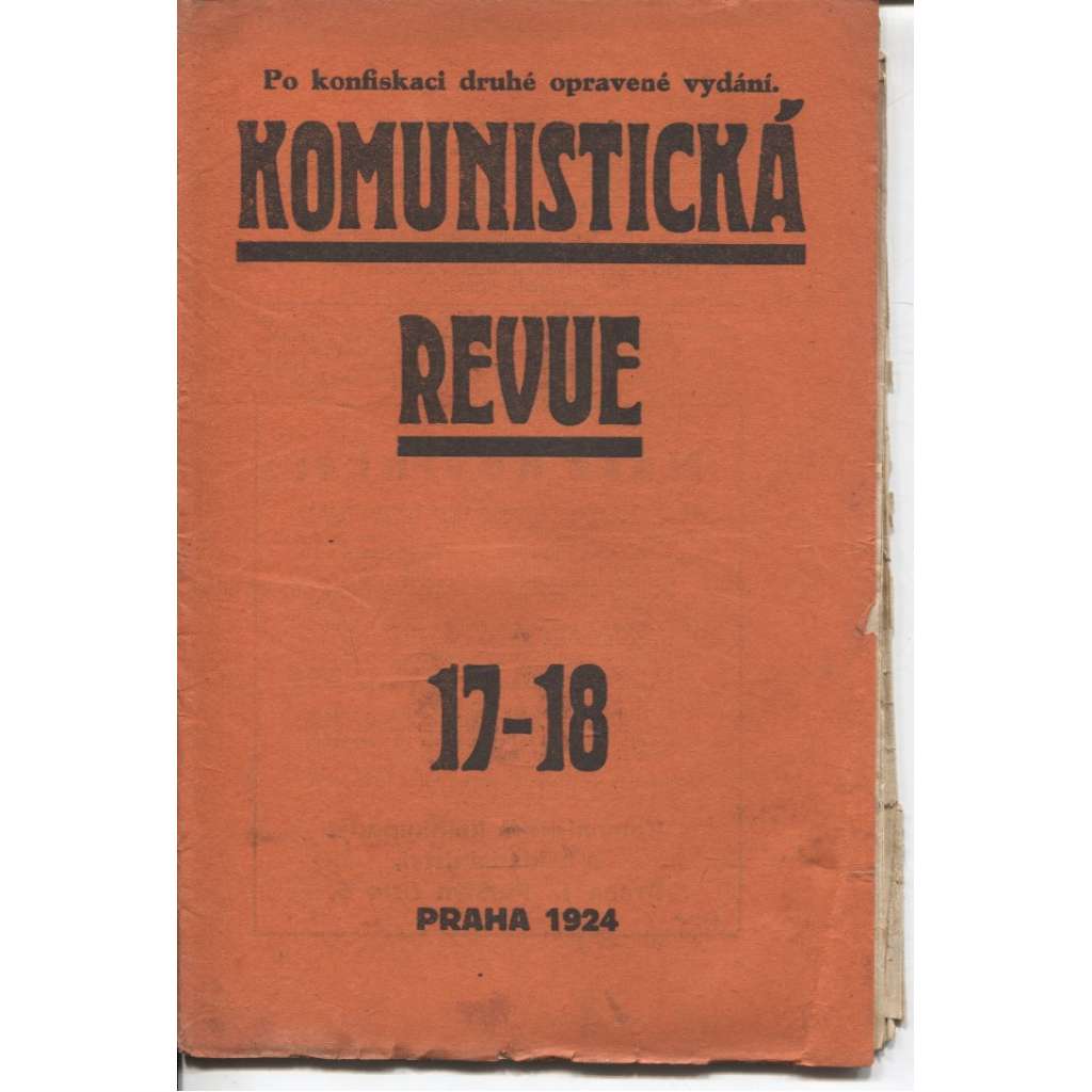 Komunistická revue, ročník I., číslo 17-18/1924 (komunistická literatura)