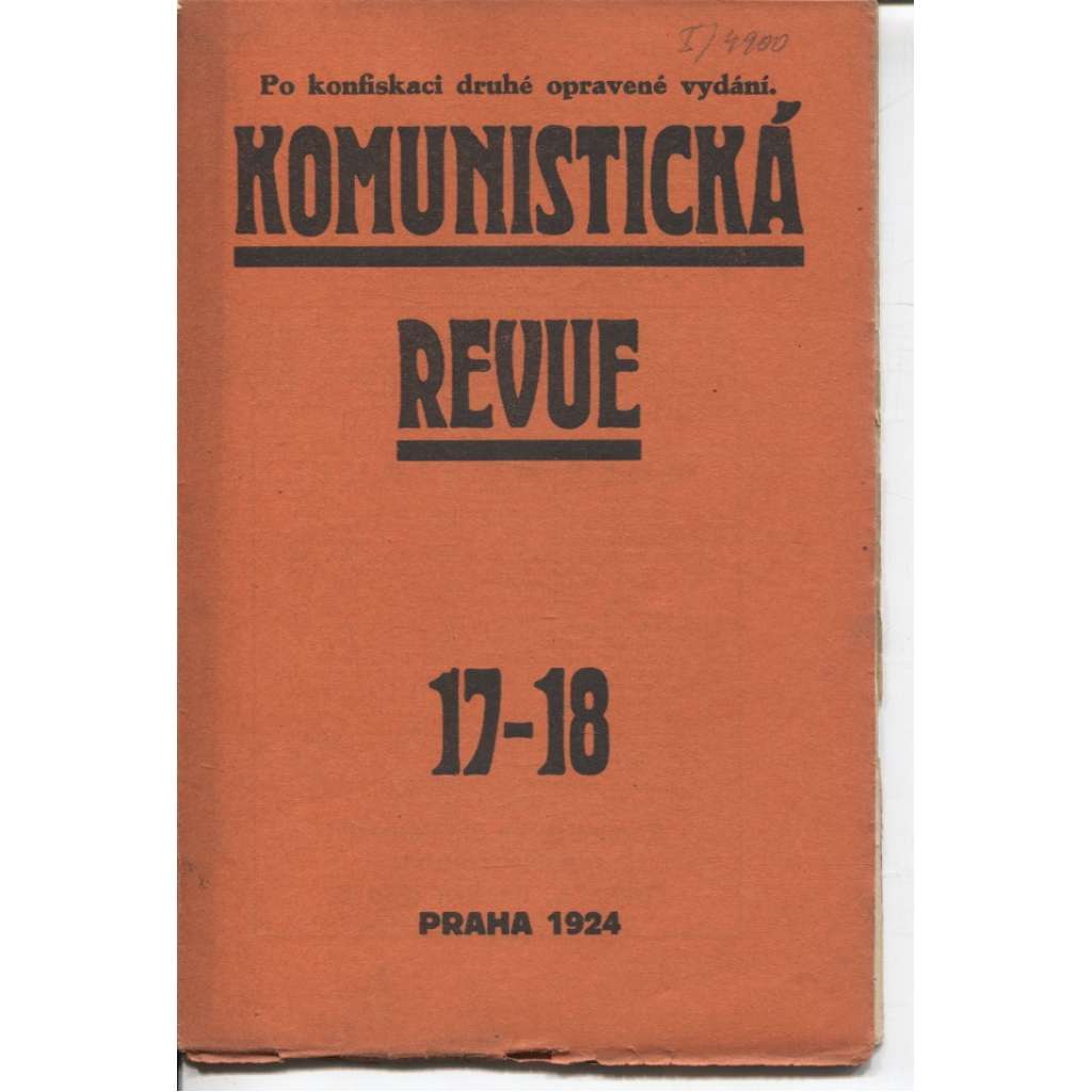 Komunistická revue, ročník I., číslo 17-18/1924 (komunistická literatura)