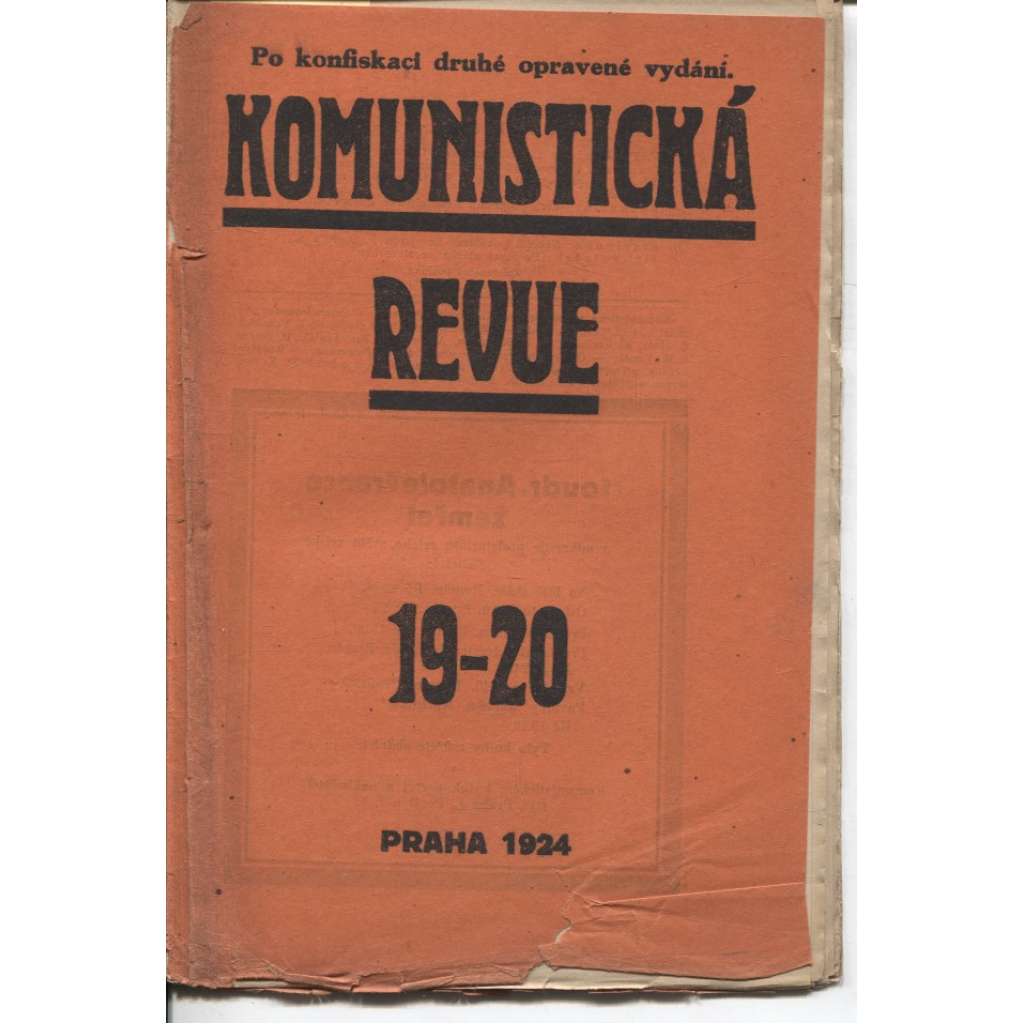 Komunistická revue, ročník I., číslo 19-20/1924 (komunistická literatura)