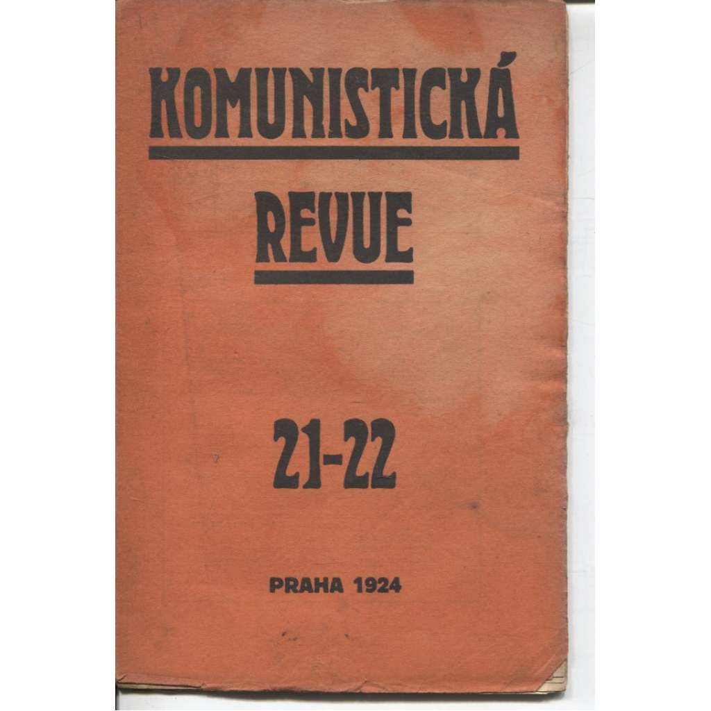 Komunistická revue, ročník I., číslo 21-22/1924 (komunistická literatura)