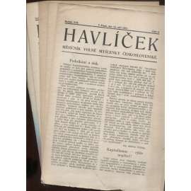 Havlíček, ročník XXI., číslo 1-5 a 7-9/1932 (Časopis) Měsíčník Volné myšlenky československé (není kompletní)