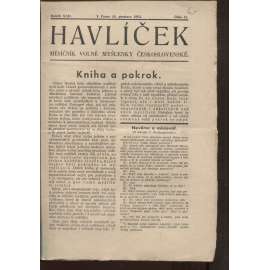 Havlíček, ročník XXII., číslo 12/1933 (Časopis) Měsíčník Volné myšlenky československé