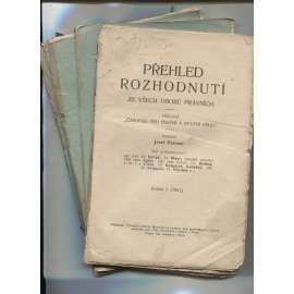 Přehled rozhodnutí ze všech oborů právních, ročník I., číslo 1-10/1921 (právo)