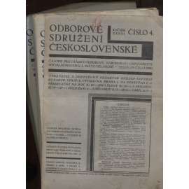 Odborové sdružení československé, ročník XXXIII./1929, číslo 4-12 [Časopis pro otázky odborové, národního hospodářství, sociální politiku a právo dělnické] - odbory