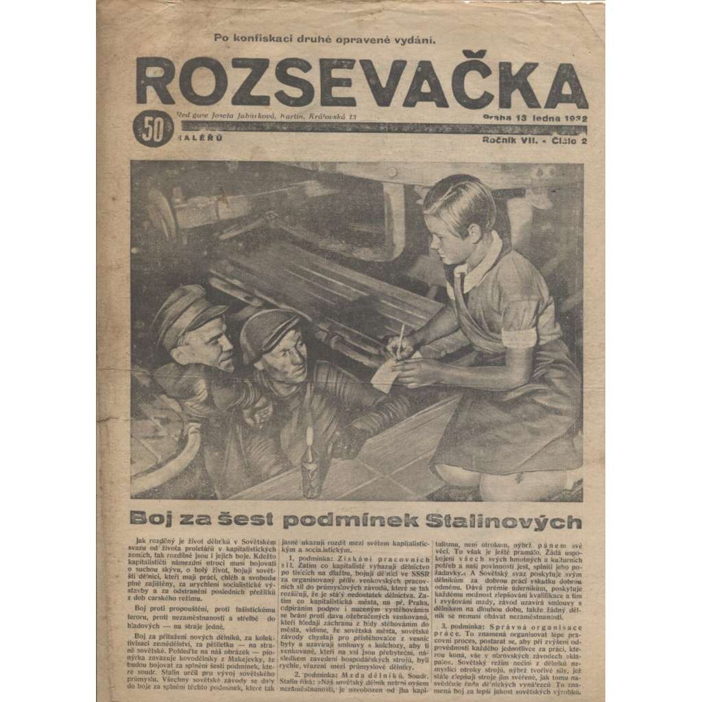 Rozsevačka, ročník VII., číslo 2/1932 (časopis, 1. republika)