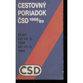 Cestovný poriadok ČSD 1988-1989 (jízdní řád)