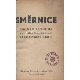 Směrnice pro práci komunistů za sjednocení a rozvoj družstevního hnutí (levicová literatura, komunistická literatura)