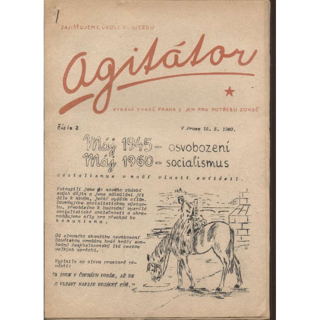 Agitátor, číslo 2, 3 a zvláštní číslo/1960  - staré noviny, komunistická literatura