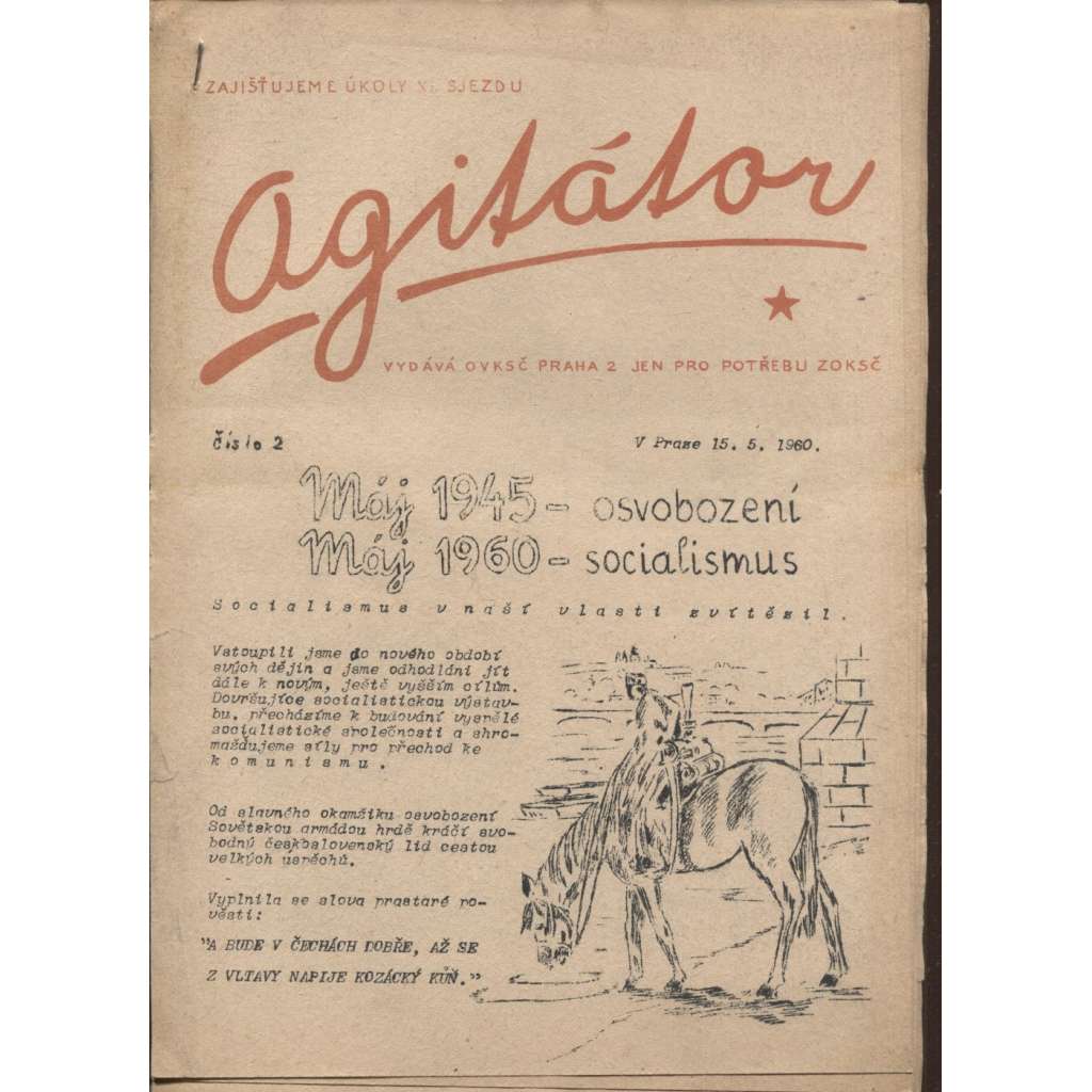 Agitátor, číslo 2, 3 a zvláštní číslo/1960  - staré noviny, komunistická literatura