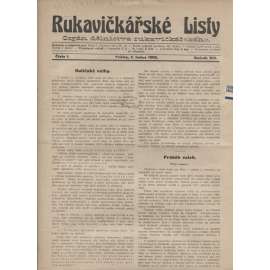 Rukavičkářské listy, ročník XIII., číslo 1, 4, 7, 8, 10, 14, 16, 17, 20 a 23/1909 (Orgán dělnictva rukavičkářského) - staré noviny