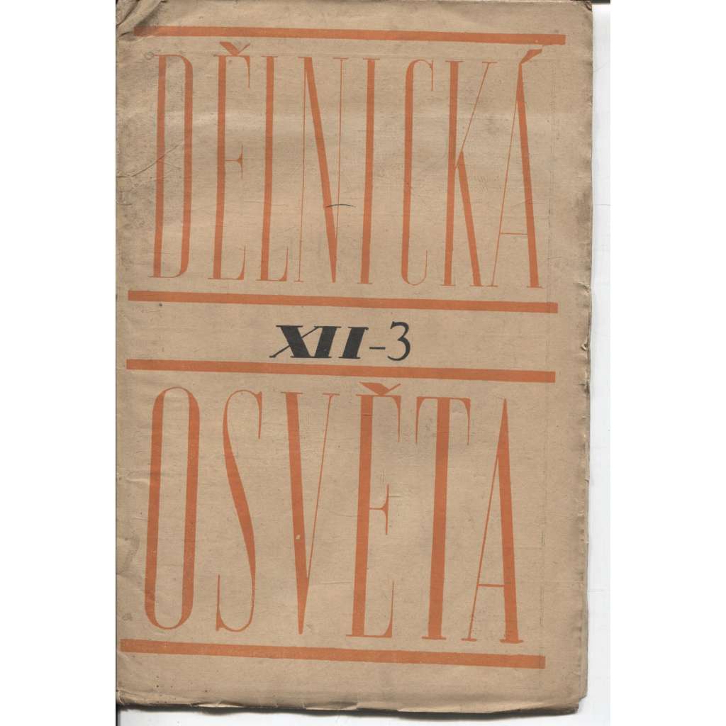 Dělnická osvěta, ročník XII, číslo 3/1926 (časopis, levicová literatura)