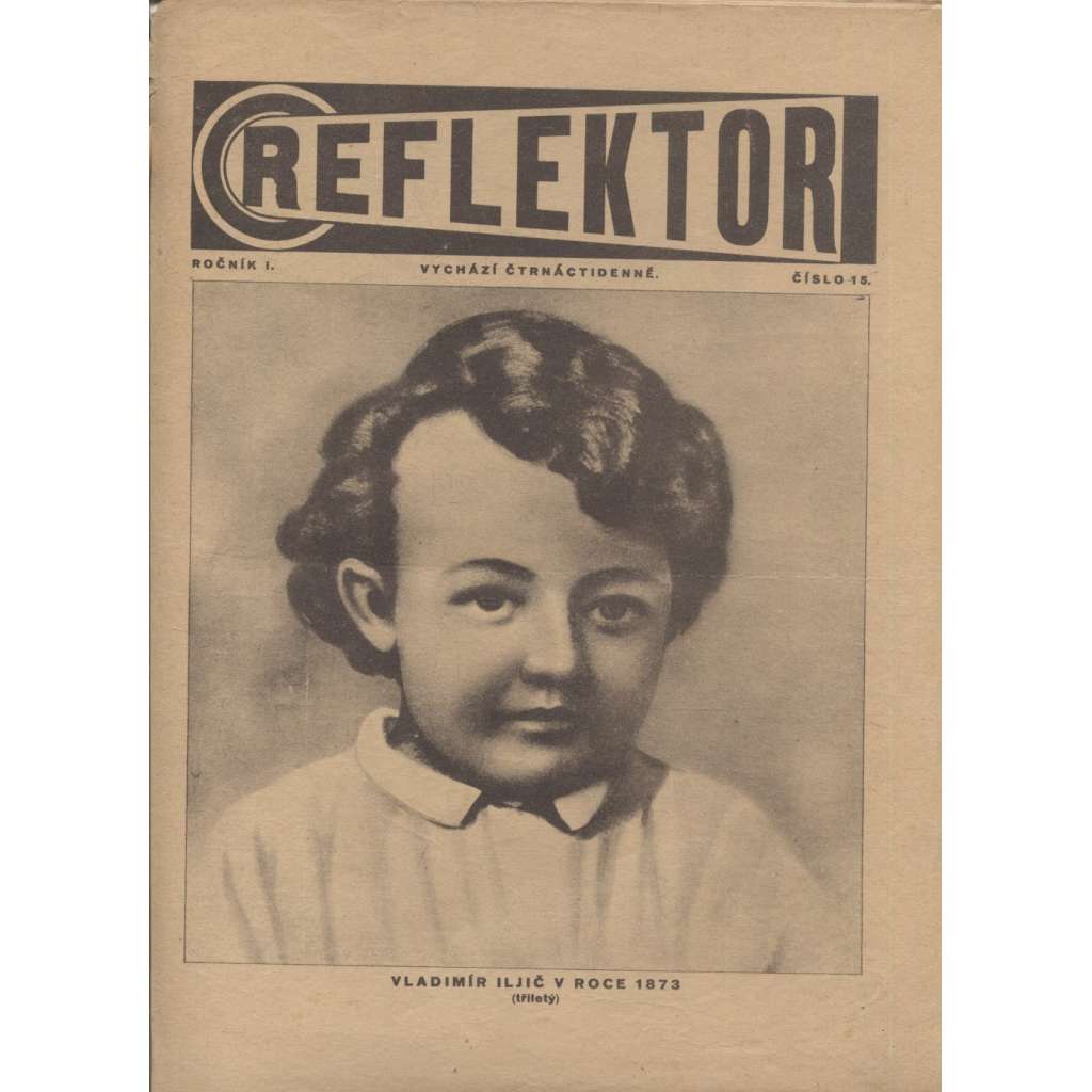 Reflektor, ročník I., číslo 15 (časopis, staré noviny, 1. republika)