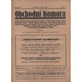 Obchodní komora, ročník XIII, číslo 9, 31, 37, 42 a 44/1931. Věstník ústředny československých obchodních a živnostenských komor v Praze.. (1. republika, staré noviny)