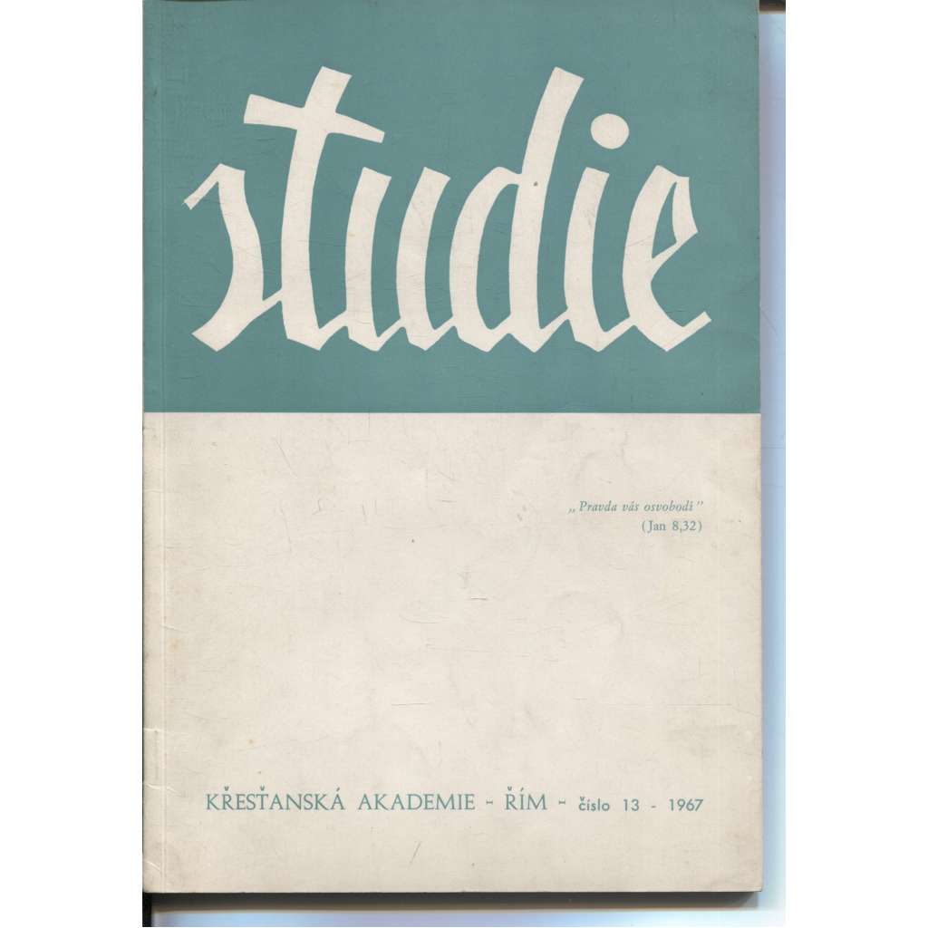 Studie, číslo 13/1967 (Řím, exil)