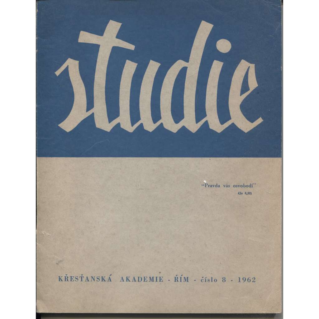 Studie, číslo 8/1962 (Řím, exil)