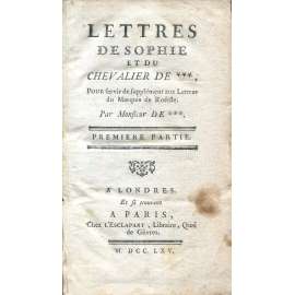 Lettres de Sophie et du chevalier de ***, sv. 1 [1765; román v dopisech; 18. století; Francie; vazba; pergamen]