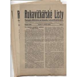 Rukavičkářské listy, ročník XXX, číslo 2-9/1926. Časopis dělnictva průmyslu rukavičkářského) - staré noviny (není kompletní)