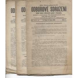 Odborové sdružení, ročník X., číslo 7, 8, 14 a 15/1908 [odbory, staré noviny]