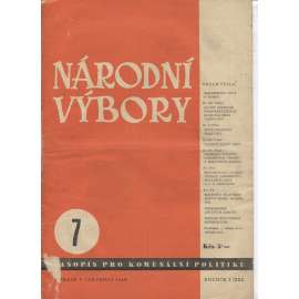 Národní výbory, ročník I.(XXI), číslo 7/1946. Časopis pro komunální politiku (levicová literatura)