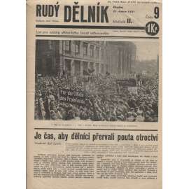 Rudý dělník, ročník II., číslo 9/1931. List pro otázky dělnického hnutí odborového (odbory, 1. republika, staré noviny)