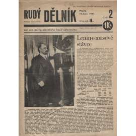 Rudý dělník, ročník II., číslo 2/1931. List pro otázky dělnického hnutí odborového (odbory, 1. republika, staré noviny)