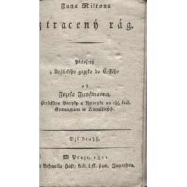 Jana Miltona Ztracený ráj II. díl (1811) John Milton - Josef Jungmann