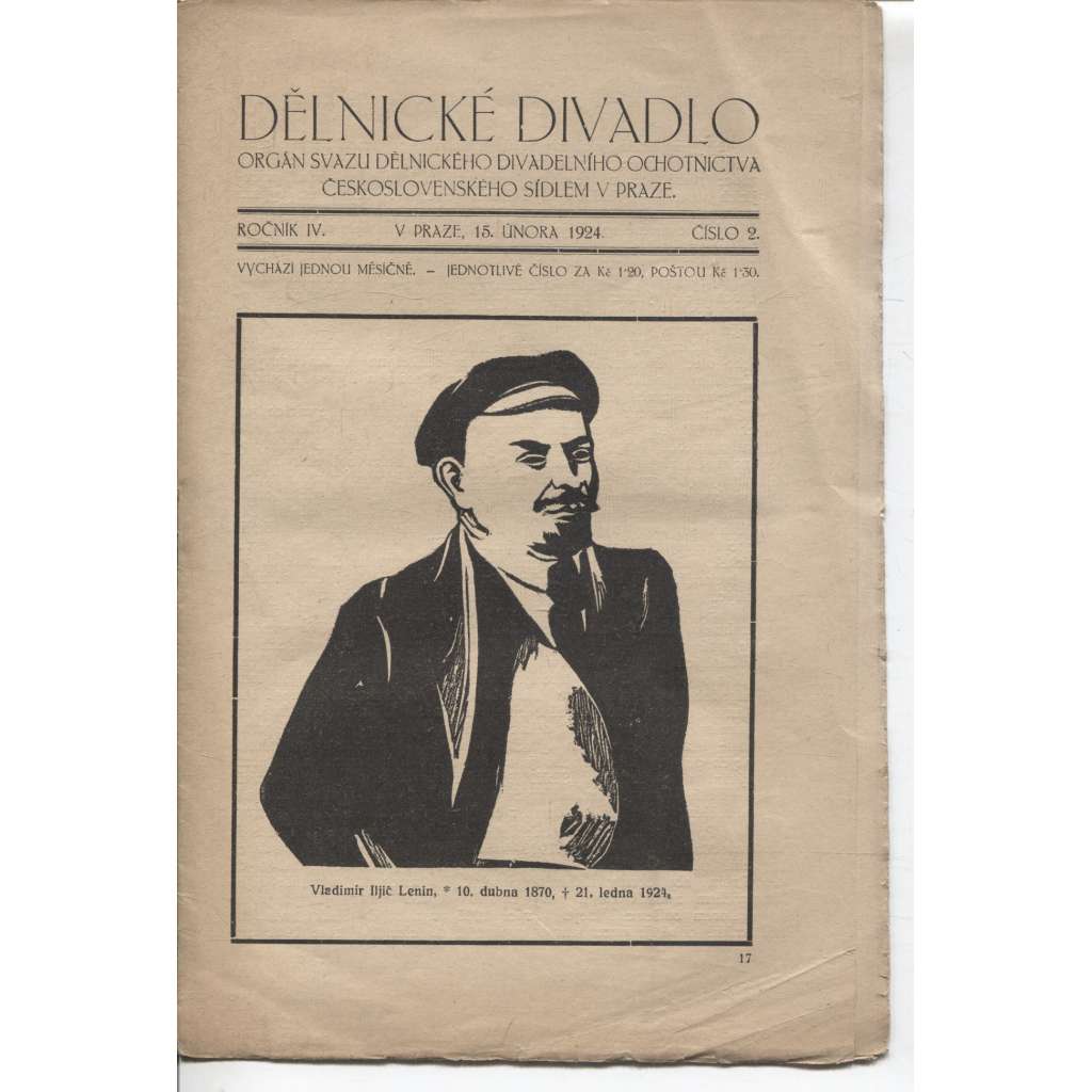 Dělnické divadlo, ročník IV., číslo 2/1924