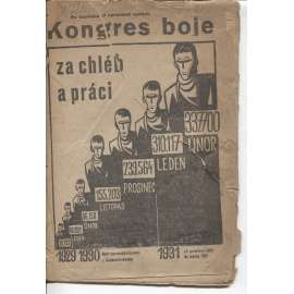 Kongres boje za chléb a práci (levicová literatura, 1. republika)